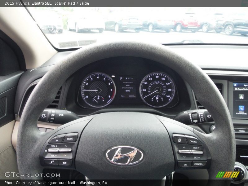 Scarlet Red / Beige 2019 Hyundai Elantra SEL