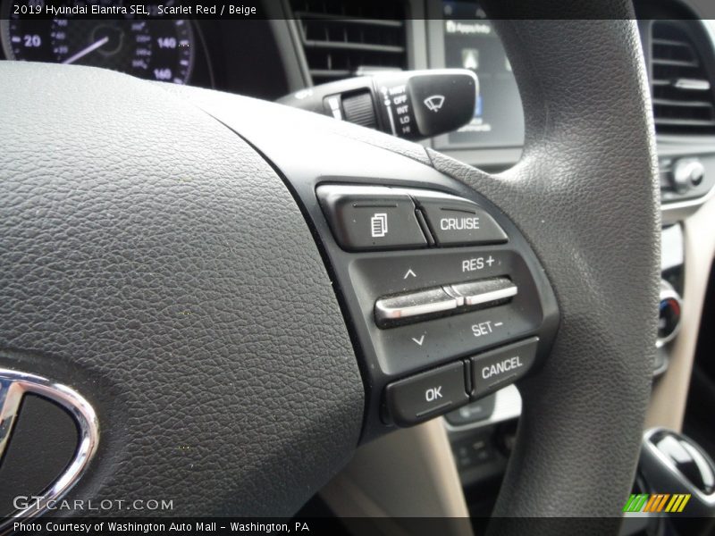 Scarlet Red / Beige 2019 Hyundai Elantra SEL