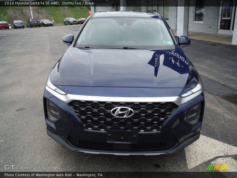 Stormy Sea / Black 2019 Hyundai Santa Fe SE AWD