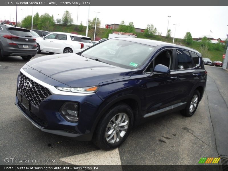 Stormy Sea / Black 2019 Hyundai Santa Fe SE AWD