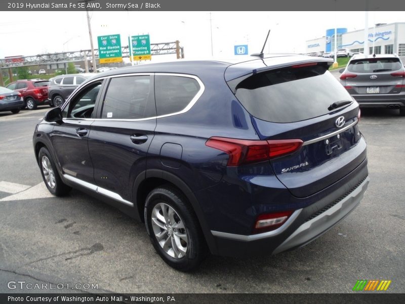 Stormy Sea / Black 2019 Hyundai Santa Fe SE AWD