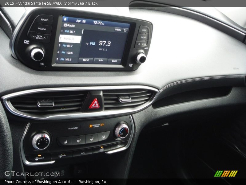 Stormy Sea / Black 2019 Hyundai Santa Fe SE AWD