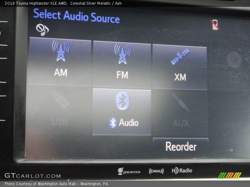 Celestial Silver Metallic / Ash 2019 Toyota Highlander XLE AWD
