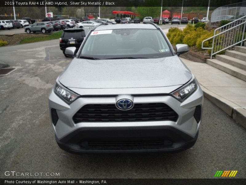 Silver Sky Metallic / Black 2019 Toyota RAV4 LE AWD Hybrid