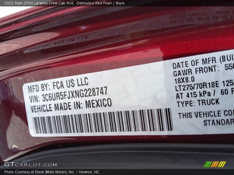 Delmonico Red Pearl / Black 2022 Ram 2500 Laramie Crew Cab 4x4