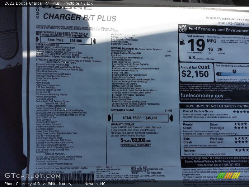 Frostbite / Black 2022 Dodge Charger R/T Plus