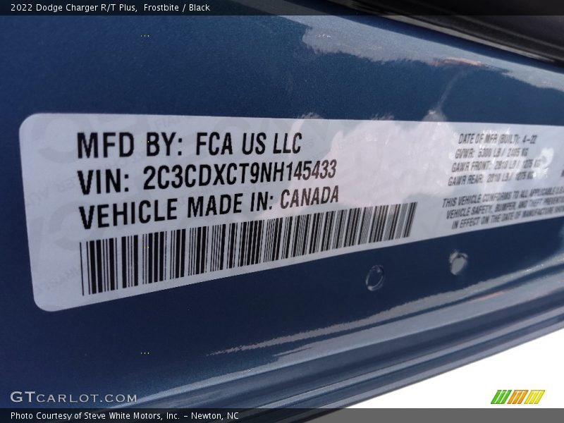 Frostbite / Black 2022 Dodge Charger R/T Plus