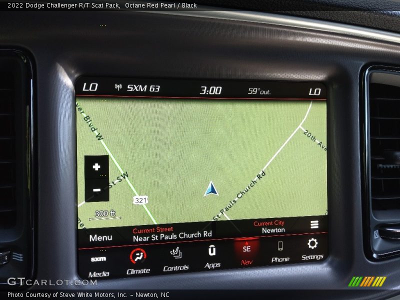 Navigation of 2022 Challenger R/T Scat Pack