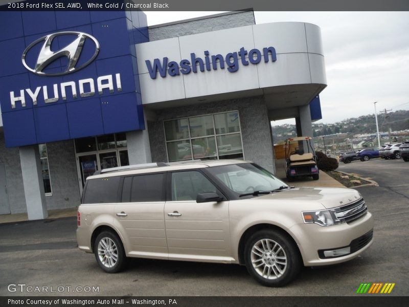 White Gold / Charcoal Black 2018 Ford Flex SEL AWD