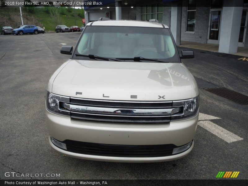 White Gold / Charcoal Black 2018 Ford Flex SEL AWD