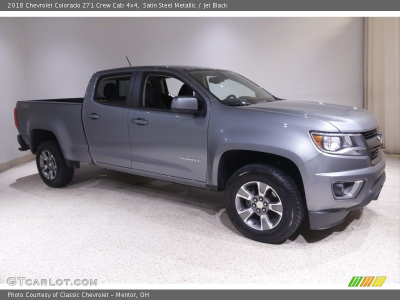 Satin Steel Metallic / Jet Black 2018 Chevrolet Colorado Z71 Crew Cab 4x4
