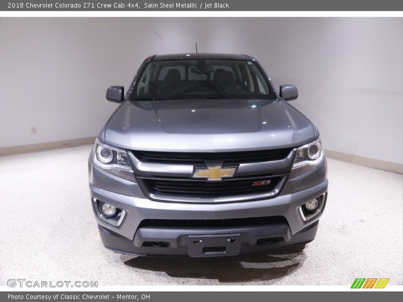 Satin Steel Metallic / Jet Black 2018 Chevrolet Colorado Z71 Crew Cab 4x4