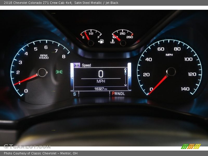 Satin Steel Metallic / Jet Black 2018 Chevrolet Colorado Z71 Crew Cab 4x4