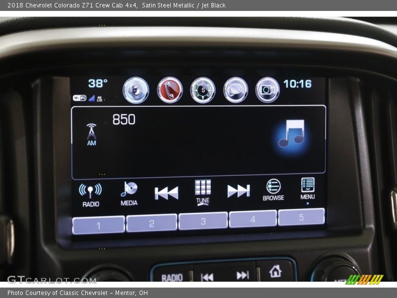 Satin Steel Metallic / Jet Black 2018 Chevrolet Colorado Z71 Crew Cab 4x4