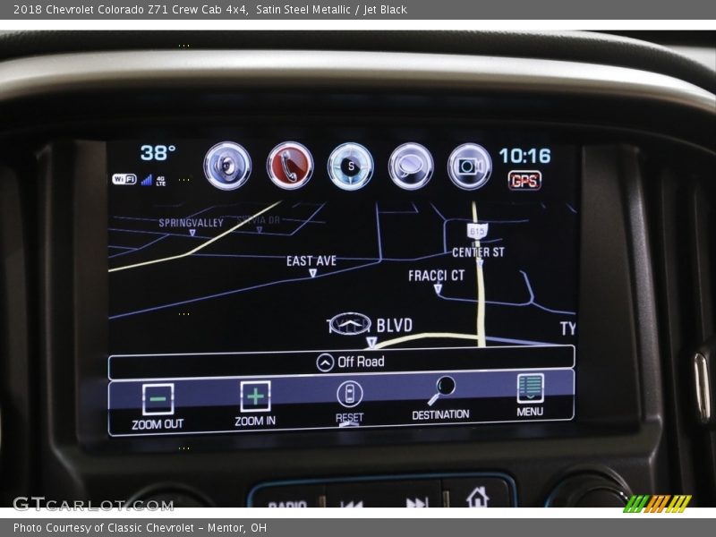 Satin Steel Metallic / Jet Black 2018 Chevrolet Colorado Z71 Crew Cab 4x4