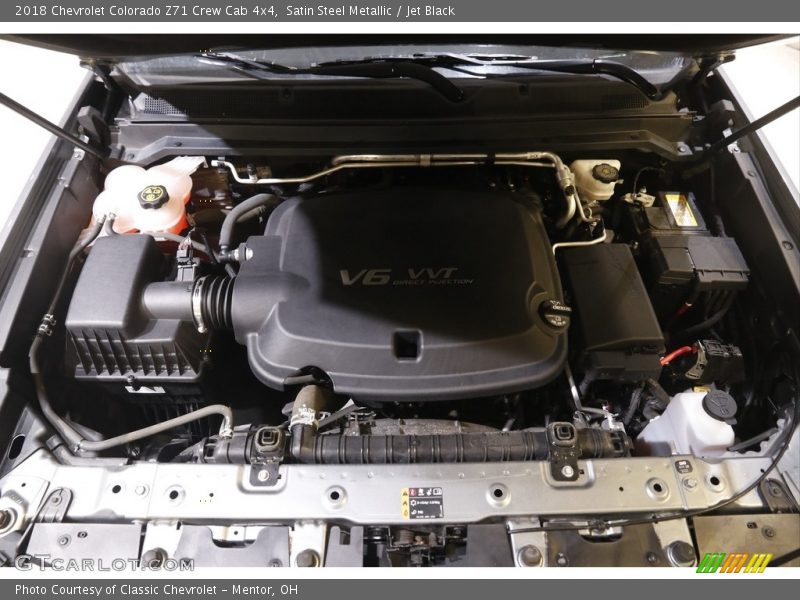 Satin Steel Metallic / Jet Black 2018 Chevrolet Colorado Z71 Crew Cab 4x4