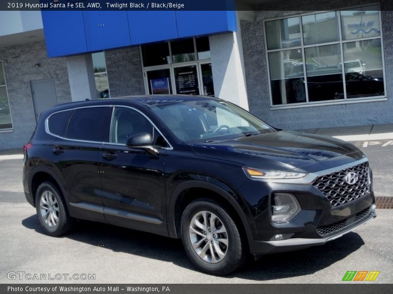 Twilight Black / Black/Beige 2019 Hyundai Santa Fe SEL AWD