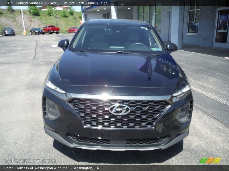 Twilight Black / Black/Beige 2019 Hyundai Santa Fe SEL AWD