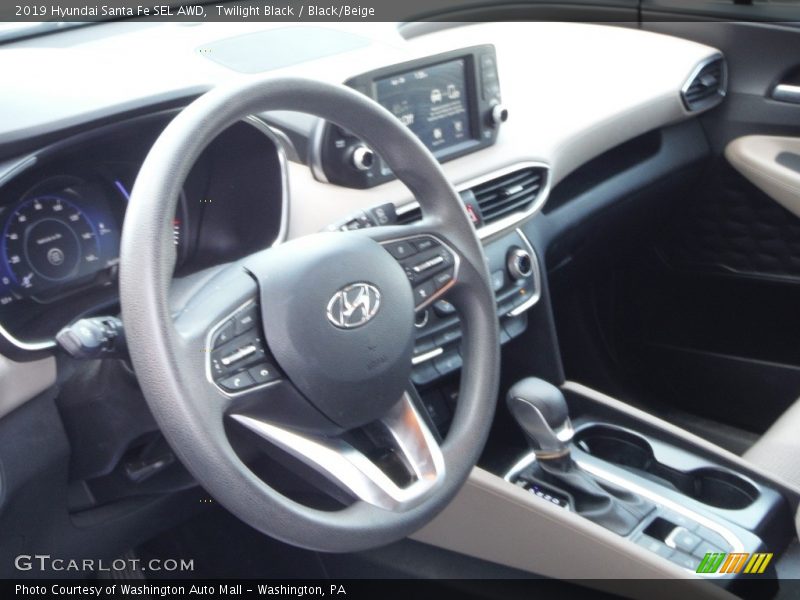 Twilight Black / Black/Beige 2019 Hyundai Santa Fe SEL AWD