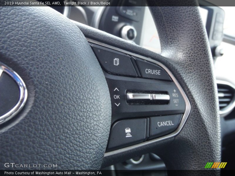 Twilight Black / Black/Beige 2019 Hyundai Santa Fe SEL AWD