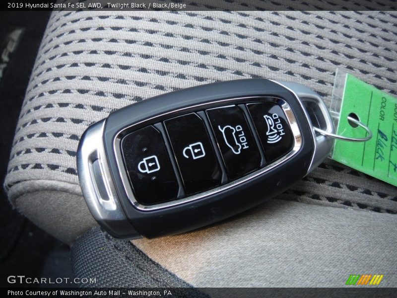 Twilight Black / Black/Beige 2019 Hyundai Santa Fe SEL AWD