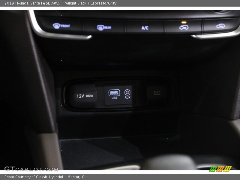Twilight Black / Espresso/Gray 2019 Hyundai Santa Fe SE AWD