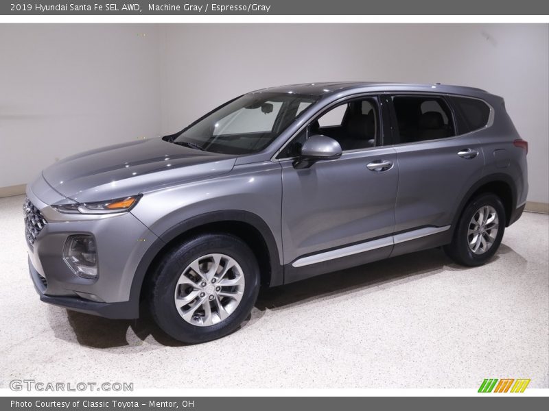 Machine Gray / Espresso/Gray 2019 Hyundai Santa Fe SEL AWD
