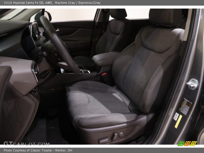 Machine Gray / Espresso/Gray 2019 Hyundai Santa Fe SEL AWD