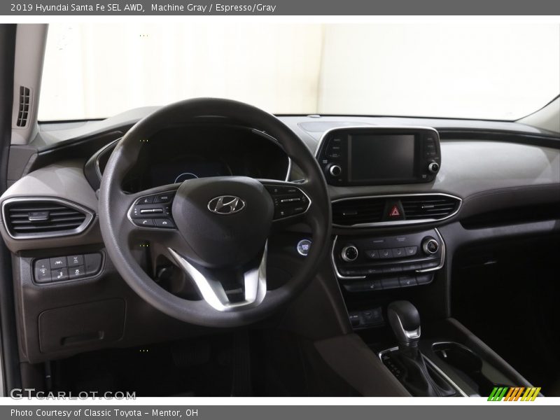 Machine Gray / Espresso/Gray 2019 Hyundai Santa Fe SEL AWD