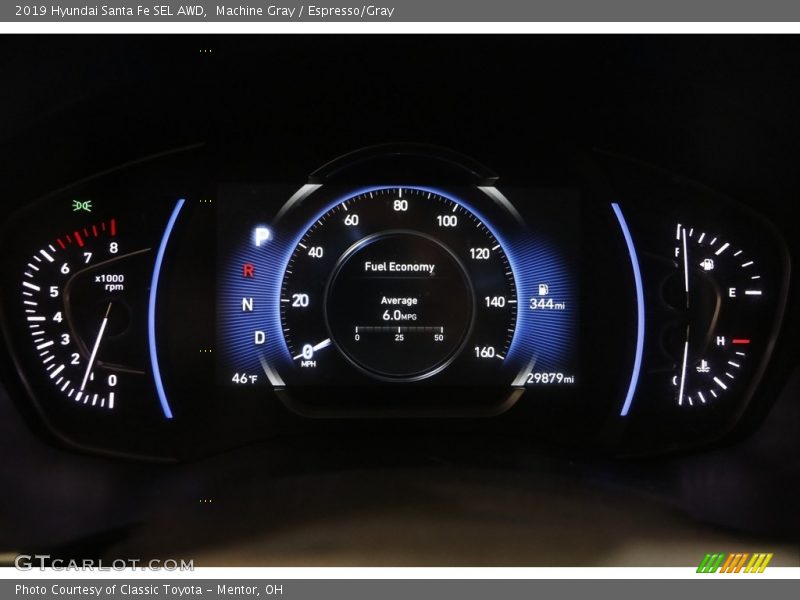 Machine Gray / Espresso/Gray 2019 Hyundai Santa Fe SEL AWD