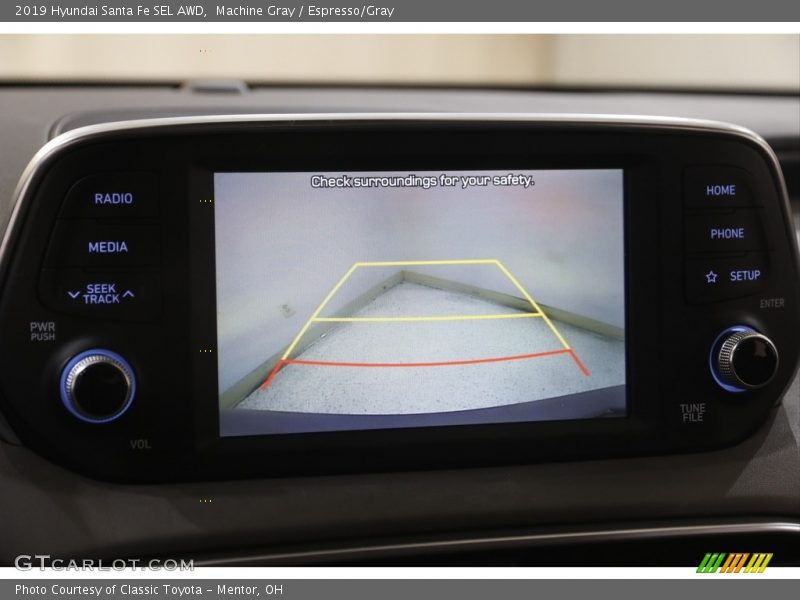 Machine Gray / Espresso/Gray 2019 Hyundai Santa Fe SEL AWD