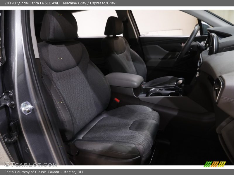 Machine Gray / Espresso/Gray 2019 Hyundai Santa Fe SEL AWD
