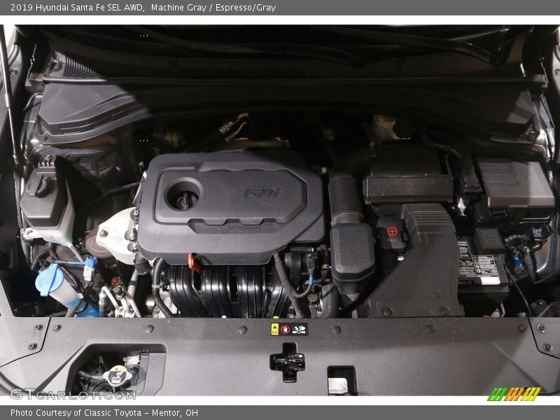 Machine Gray / Espresso/Gray 2019 Hyundai Santa Fe SEL AWD