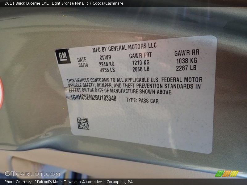 Light Bronze Metallic / Cocoa/Cashmere 2011 Buick Lucerne CXL