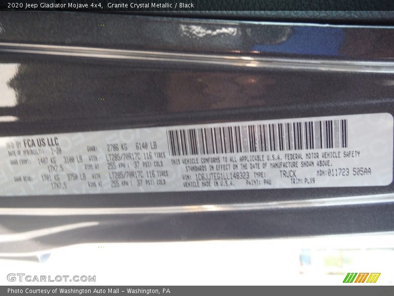 Granite Crystal Metallic / Black 2020 Jeep Gladiator Mojave 4x4
