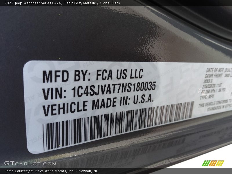 Baltic Gray Metallic / Global Black 2022 Jeep Wagoneer Series I 4x4