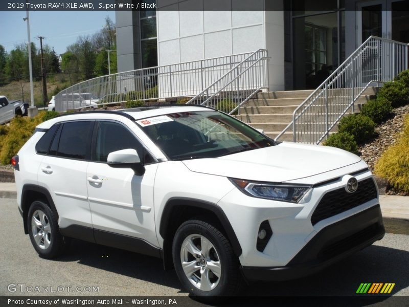 Super White / Black 2019 Toyota RAV4 XLE AWD