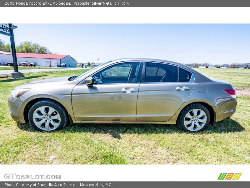 Alabaster Silver Metallic / Ivory 2008 Honda Accord EX-L V6 Sedan