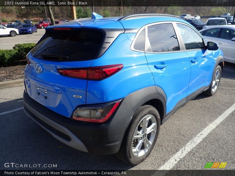 Sonic Blue / Black 2022 Hyundai Kona SEL AWD