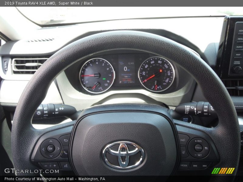 Super White / Black 2019 Toyota RAV4 XLE AWD
