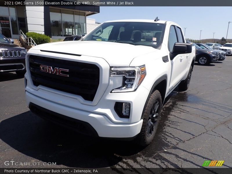 Summit White / Jet Black 2021 GMC Sierra 1500 Elevation Double Cab 4WD