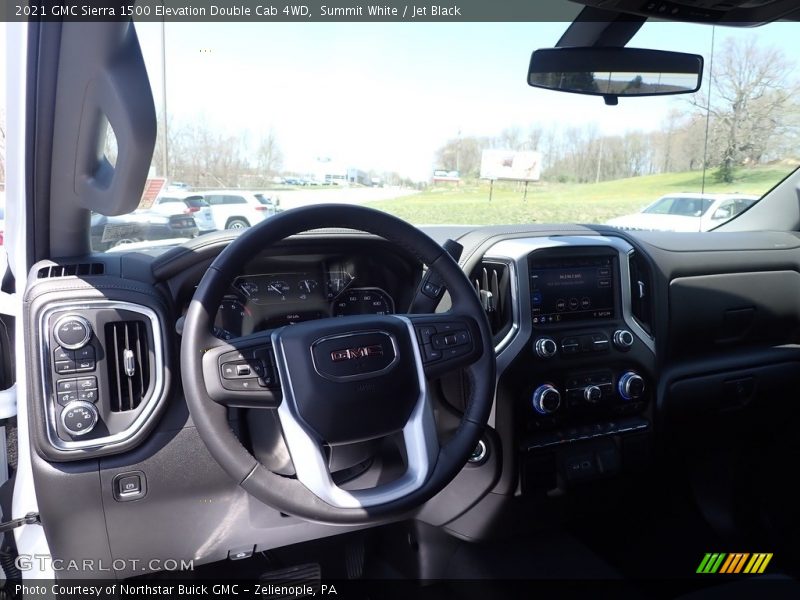 Summit White / Jet Black 2021 GMC Sierra 1500 Elevation Double Cab 4WD