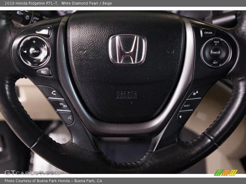 White Diamond Pearl / Beige 2019 Honda Ridgeline RTL-T