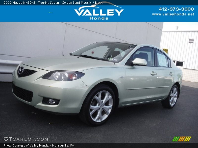Golden Sand Metallic / Black 2009 Mazda MAZDA3 i Touring Sedan