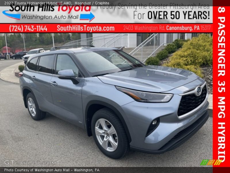 Moondust / Graphite 2022 Toyota Highlander Hybrid LE AWD