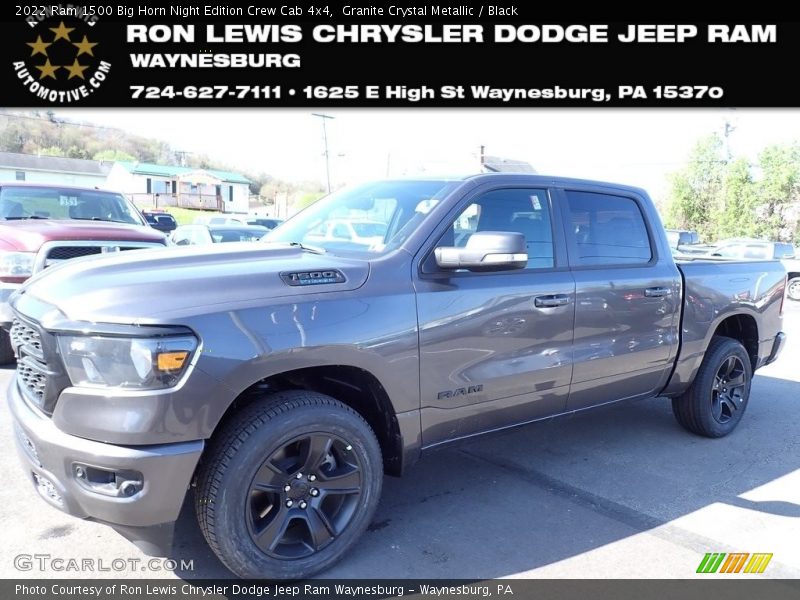Granite Crystal Metallic / Black 2022 Ram 1500 Big Horn Night Edition Crew Cab 4x4