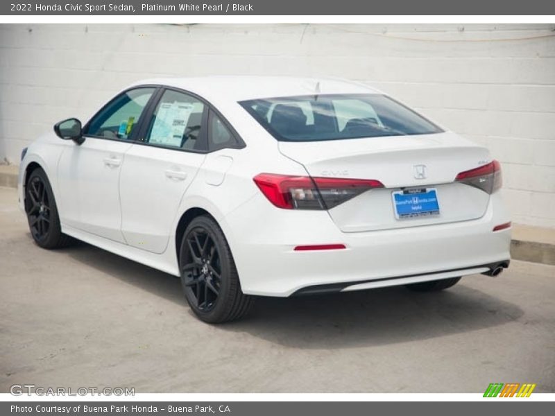 Platinum White Pearl / Black 2022 Honda Civic Sport Sedan