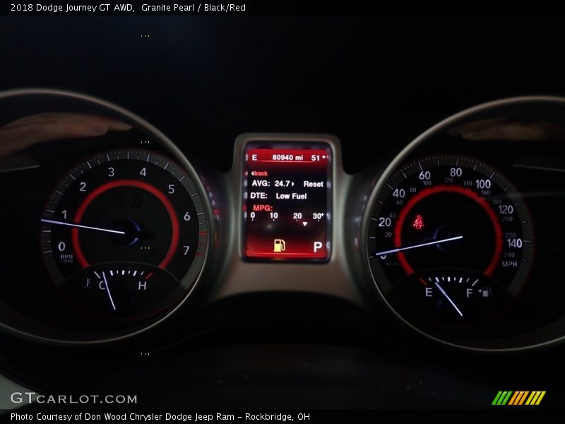 Granite Pearl / Black/Red 2018 Dodge Journey GT AWD