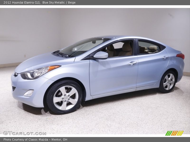 Blue Sky Metallic / Beige 2012 Hyundai Elantra GLS