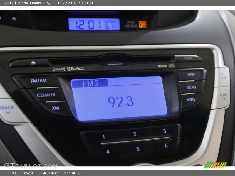 Blue Sky Metallic / Beige 2012 Hyundai Elantra GLS